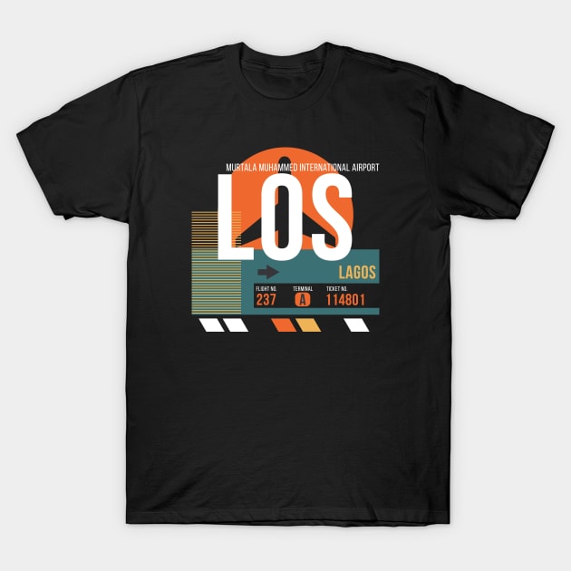 Lagos (LOS) Airport Code Baggage Tag T-Shirt by SLAG_Creative